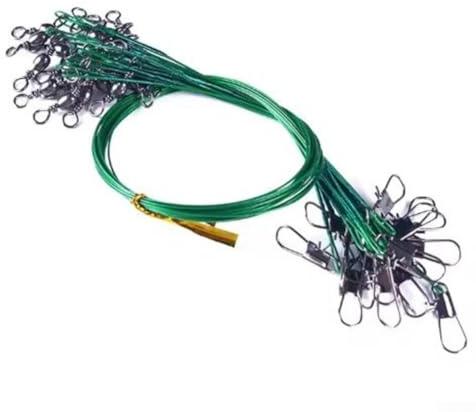 Juego de 60 piezas de línea líder de agua salada – Líderes de pesca de acero con pivotes y ganchos preconectados, aparejos de pesca de playa de 15/23/30 cm para jigging de caballa, pez azul