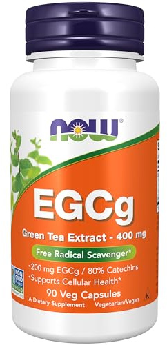 NOW Foods Supplements, EGCg Green Tea Extract 400 mg, Free Radical Scavenger*, 90 Veg Capsules