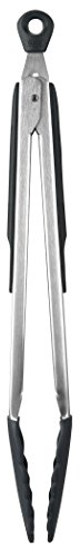 OXO 1101980 Good Grips Locking Tongs with Silicone Heads , Black , 12 inch, 30cm