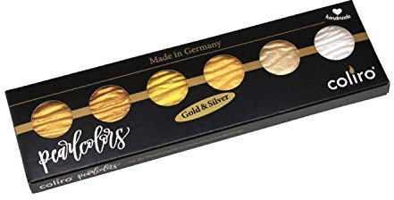 Coliro Finetec C600 Artist Mica Watercolor Pearl and Shimmer-Pearl Paint - Set of 6