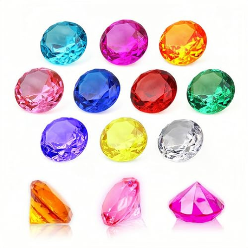 NLR [10pcs 4cm] Big Size Kids Diamond Toy, Acrylic Gem Set, Pirate Treasure Hunt Toy | Easter Egg Filler | Diving Instructor | Party Favors, Gift for Birthday/Christmas/Easter Prizes