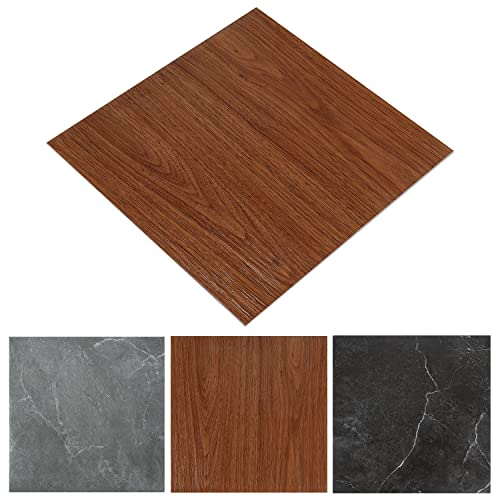 Izrielar PVC Bodenbelag, Selbstklebend Fliesen 30x30cm, Wasserdicht Vinylboden, Verschleißfest Fußboden Laminatboden Fliese, Vinyl Boden für Schlafzimmer Küche Wohnzimmer (33PCS, 3m², Holzfarber)