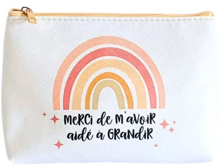 TE Whaka Pochette Merci de m'avoir aidé à Grandir | Cadeau Nounou, Creche, maitresse d'école, Atsem, aesh, periscolaire - Fin d'année Scolaire - Cadeaux remerciements Merci (Orange)