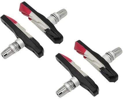 P4B | 2 Paar V-Brake Bremsschuhe Airflow 2 für Felgenbremse - Silent Stop – Asymmetrisch | Selbstreinigend und optimal bei Nässe Dank Profil im Airflow-Design | Allwetterbremsschuh