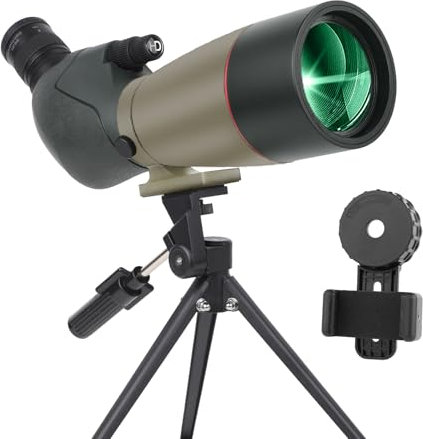 25-75X70 Spektiv für Zielschießen - HD Spektiv mit Stativ Tragetasche & Smartphone Halterung - BAK4 HD Spektiv für Vogelbeobachtung Jagd Wildtierbeobachtung