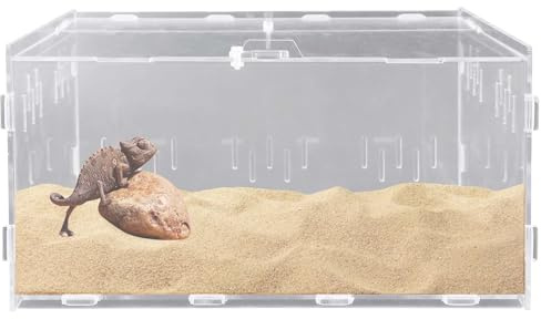 Reptil Matningslåda av akryl, 30 x 20 x 15 cm, sniglar, terrarium, matlåda, insekter, foderlåda, reptiler, terrarium, transportlåda för vattensköldpaddor, spindlar, hamstrar, eremitkräftor, ödla