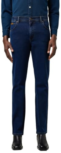 Wrangler Texas Stretch W121XU13M Men's Jeans, Long, Carrot (Tapered), Rustic Navy, 42W x 32L