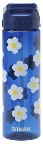 Smash Daisy Water Bottle with Straw 700ml, Blue