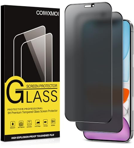 Coiwxmoi Privacy Pellicola Opaca per iPhone 11/XR,Opaco Vetro Temperato Anti-Spy Durezza 9H Anti-riflesso Anti-impronta Anti-Spia Senza Bolle Vetrino Film Protezione Schermo per iPhone 11/XR 2 Pezzi