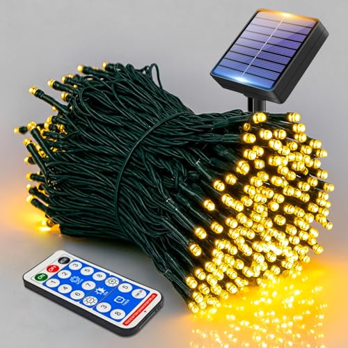 litogo Solar Fairy Lights Outdoor Garden String with Remote & Timer, 40ft/12m 120 LED Solar Powered Tree Lights Waterproof, 8 Modes for Garden, Camping, Wedding, Party, Christmas, Halloween Decoration