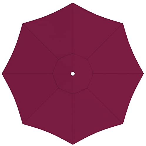 paramondo Sonnenschirm Bespannung für interpara Mittelmastschirm Rund Ø 350 cm, mit Schirmbelüftung, Waschbar, Weinrot