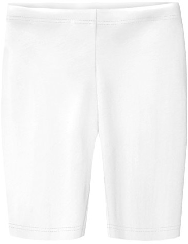 Made in USA Big Girls Long Underwear Bike Shorts in 100% Cotton for Play, School, Dance, and Under Dresses, White 12