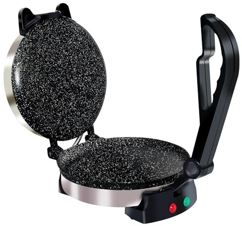 Libra Roti Maker Machine - Electric Tortilla Press with Non-Stick 215 mm Plates and Durable Handle, Auto Temperature Control Chapati Maker Machine with Indicator Lights with 220 VAC UK-Certified Plug