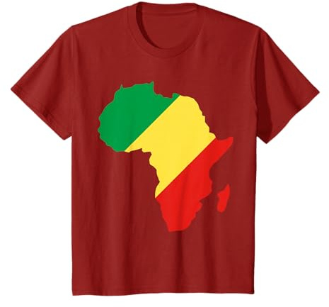 Drapeau de la République du Congo sur la carte de l'Afrique T-Shirt