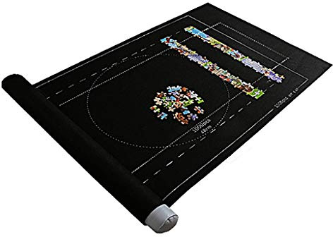Tapis Puzzle, Tapis Puzzle Rouleau Feutre, Accessoire pour Puzzles,Tapis de Puzzle Portable, Couverture pour Jusquà 2000 Pièces Puzzles Voyage Sac de Rangement (Noir)