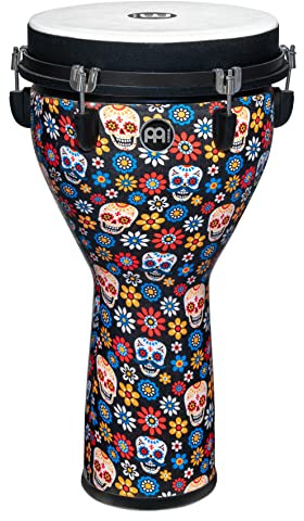 Meinl Percussion Jumbo Djembe – Grande Percussion à Main – Système de Tension Mécanique – Diamètre 12 pouces – Plastique, Multicolore (JD12DA)