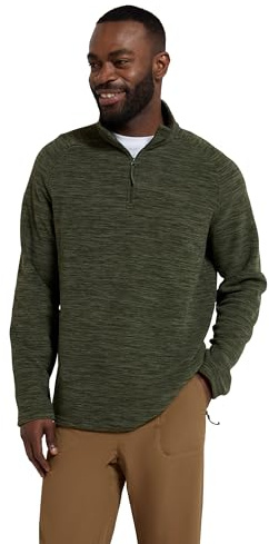 Mountain Warehouse Snowdon II Mens Fleece - Antipill Microfleece, Quick Drying Pullover - Travel Dark Khaki L