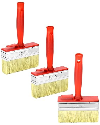 QWORK® 3 Pièces pinceaux de Peinture, Pinceau de clôture, 30 x 120 mm, idéal pour la Peinture et l'entretien en extérieur.