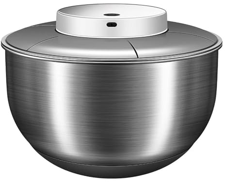 COYEUX Centrifuga per Insalata Elettrica, 4,8 Litri, Acciaio Inossidabile, Argento, Rotonda