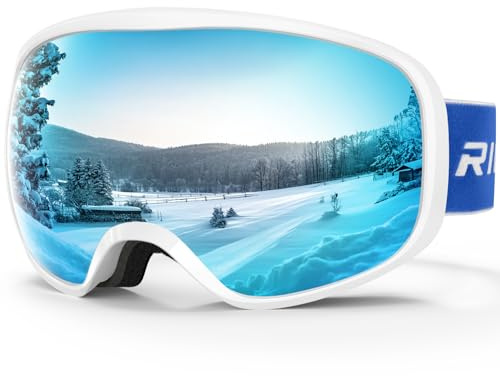 RIOROO Skidglasögon, snowboardglasögon för glasögonbärare män kvinnor vuxna ungdomar dubbelobjektiv 105 % UV-skydd kompatibel hjälm antidimma skidglasögon för skidåkning motorcykel cykel