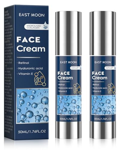 MADGININE 2 Bottles 6 in 1 Particle Face Cream for Men Eye Bags, Natural Moisturiser Organic Anti-wrinkle Face Neck Firming Cream, Mens Anti Aging Face Cream