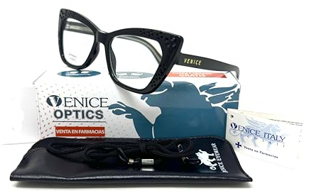 Gafas de lectura, presbicia, vista cansada, ULTIMA MODA, EXCLUSIVAS y modernas para mujer. VENICE FRIDA - Dioptrías: 1 a 3,5 (Negro, +1.00)