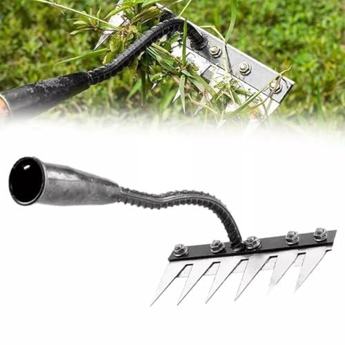 Herramienta de desbrozador manual de jardinería, herramienta de extracción de garras manual de malezas, rastrillo de acero de manganeso, extractor de tierra, herramienta portátil de eliminación de