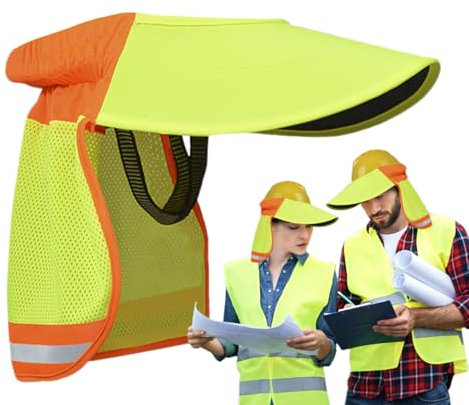 Pare-Soleil Pour Casque De Sécurité, Hard Hat Sun Shield, Protège-Nuque Pour Casque De Chantier, Visière Pare-Soleil En Maille Respirante Pour Chantier, Assainissement Et Travaux En Altitude, 34x33x26