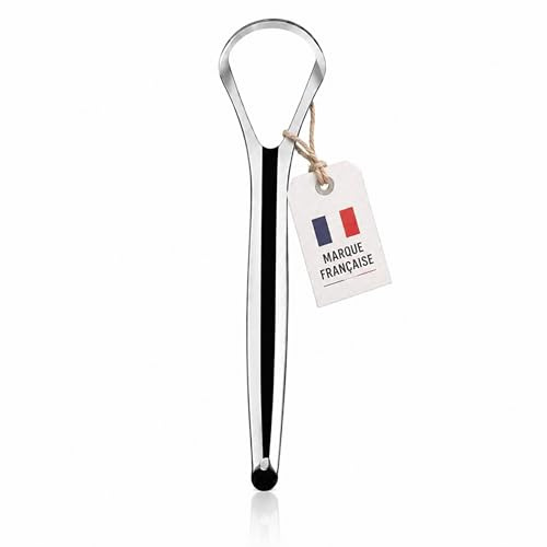 Marca francesa raspador de lengua de acero inoxidable Tongue Scraper cepillo de lengua resistente