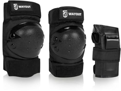 Wayout Sports - Set Protecciones Multideporte (Skateboard, Patines, Patinetes) - Niños y Adultos