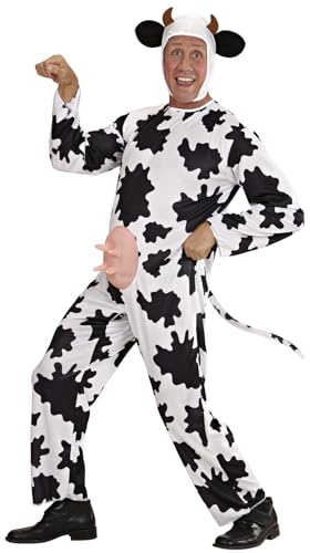 W WIDMANN MILANO Party Fashion – Kostym Gaia Kon, jumpsuit med juver, djurkostym, bondgård, bondgård, karneval