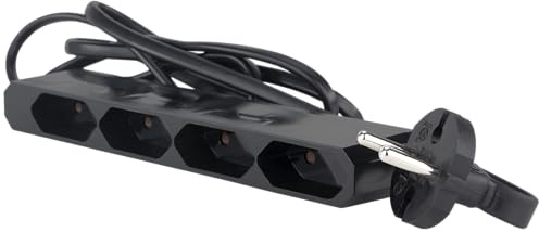 REV Steckdosenleiste – Eurosteckdosenleiste 4-Fach, 1,5m – Mehrfachsteckdose extraflach, optimal für Enge Stellen – schwarz