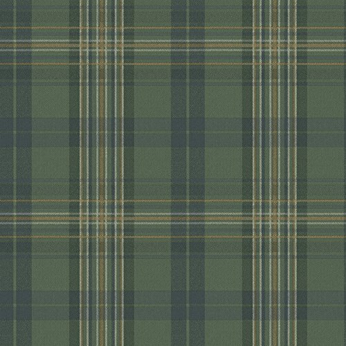 Chesapeake MAN330212 Austin Plaid Wallpaper, Green