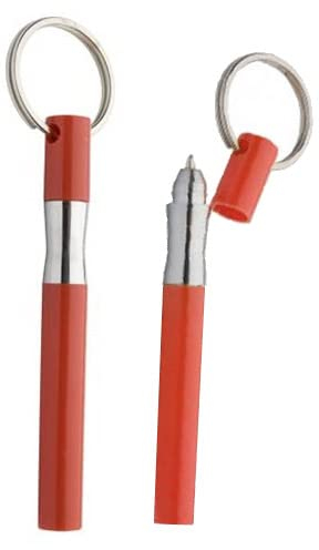 geo-Versand 2 stycken – röd geocaching kulspetspenna nyckelring penna, dragkedja, nyckelring, alltid med logotyp Geocacher present