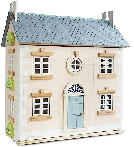 Le Toy Van - Bay Tree Doll House Large Wooden Doll House , 3 Storey Wooden Dolls House Play Set - Suitable For Ages 3+