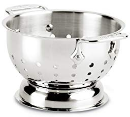 All-Clad 56015 Stainless Steel Dishwasher Safe Colander Kitchen Accessorie, 1.5-Quart, Silver