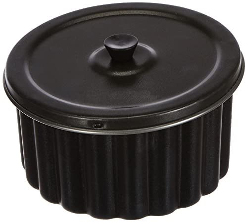 IBILI 825016 Puddingform Moka mit Deckel, Stahlblech, schwarz, 16 x 9,4cm, 2-Einheiten