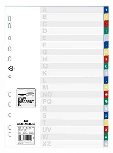 Durable 675527 Register A-Z, flerfärgad, 20 stycken