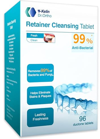Retainer Cleaner Tablets Invisalign Cleaner Denture Cleaning Tablets,Remove Stains Away,3 Month Nature Supply - Use for Invisible Clear Aligner,Partials Full Dentures,Night Guard,Mouthguard by Y-Kelin