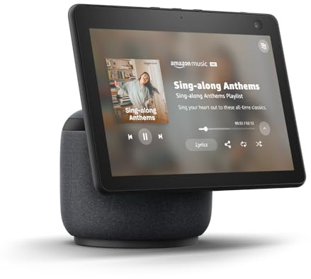 Amazon Echo Show 10 (newest model), HD smart display with premium sound, motion and Alexa, Charcoal