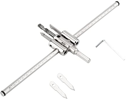 Taglierina per fori circolare regolabile 30-300 mm Set di punte per trapano per circolare circolare in argento regolabile Strumento per la lavorazione del legno fai te