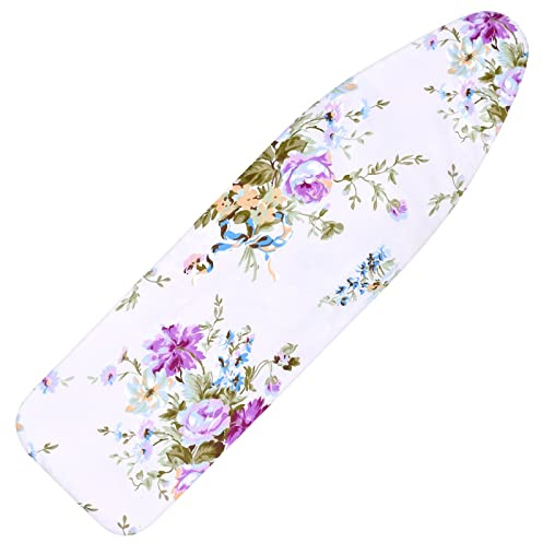 Rerrmico Ironing Board Cover and Pad 15x54 Inch Standard Ironing Board Cover with Elastic Edge and Hook and Loop Fasteners Scorch and Stain Resistant Cotton Ironing Covers