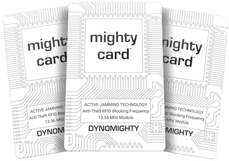 Mighty Card RFID Blocker with Red Light Alert - Smart Visual Detection | Credit Card & NFC Protector | Anti-Theft Wallet Protection for Men & Women | No Battery Required - 3 Mighty Cards
