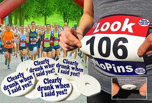EventClip Race Bib Clips X 4 - Clearly Drunk When I said Yes. Snap-Lock for Securing Running and Cycling Numbers. Made with Recycled Plastic The Original Since 2012 Far far better than Magnets.