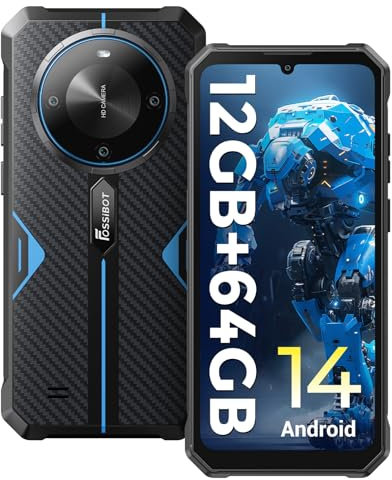 FOSSiBOT F105 Android 14 Handy, 10300mAh Akku Outdoor Handy Ohne Vertrag,12(4+8) GB + 64GB/128GB, 6.745 Inch Display Outdoor Mobile Phone Without Contract, 20MP + 8MP, 4G Dual SIM GPS/OTG/IP68