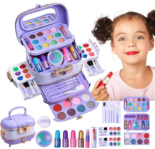 Compleanno Makeup Games, Cosmetic Set per bambini, Fun Pretend Set, Kids Makeup, Creative Makeup Kit, Role Cosmetic Set, Easy Clean Kids Makeup, Makeup for Little Girls,