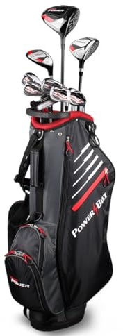 Powerbilt Pro Power Complete Graphite Golf Club Set for Men with Stand Bag, Left Handed