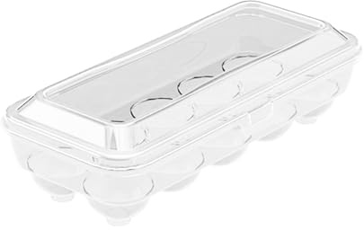 Ghjkldha Contenitore per uova frigorifero, 10 15 griglie impilabili porta uova con coperchio, grande capacità organizer frigorifero, dispenser di pollo per cucina, 27 x 11,5 x 7,5 cm