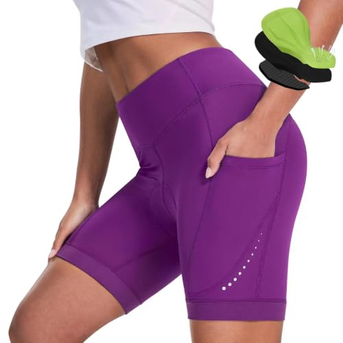 Nepest Cycling Shorts Women Padded 4D Gel Biking with Pockets, UPF50+ | Padded Bike Shorts, Breathable, Lightweight, Quick Dry, Moisture Wicking, Reflective, Mountain Bicycle Short, Riding, Biker