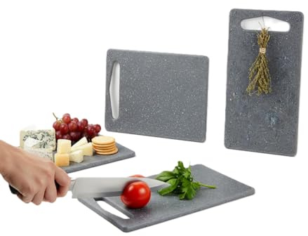 Non Slip Medium Size Chopping Boards Plastic Chopping Boards Marble Style Cutting Kitchen Lightweight Stain Resistant 10×6 Multipurpose Food Fruit Meat Veges Dishwasher Safe Durable BPA Free(1Count)